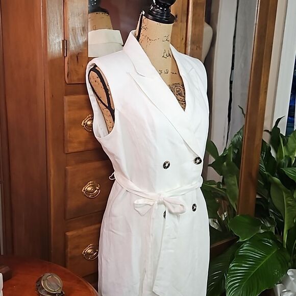 NWT H&M Linen blend shirt dress size Medium - Picture 4 of 13